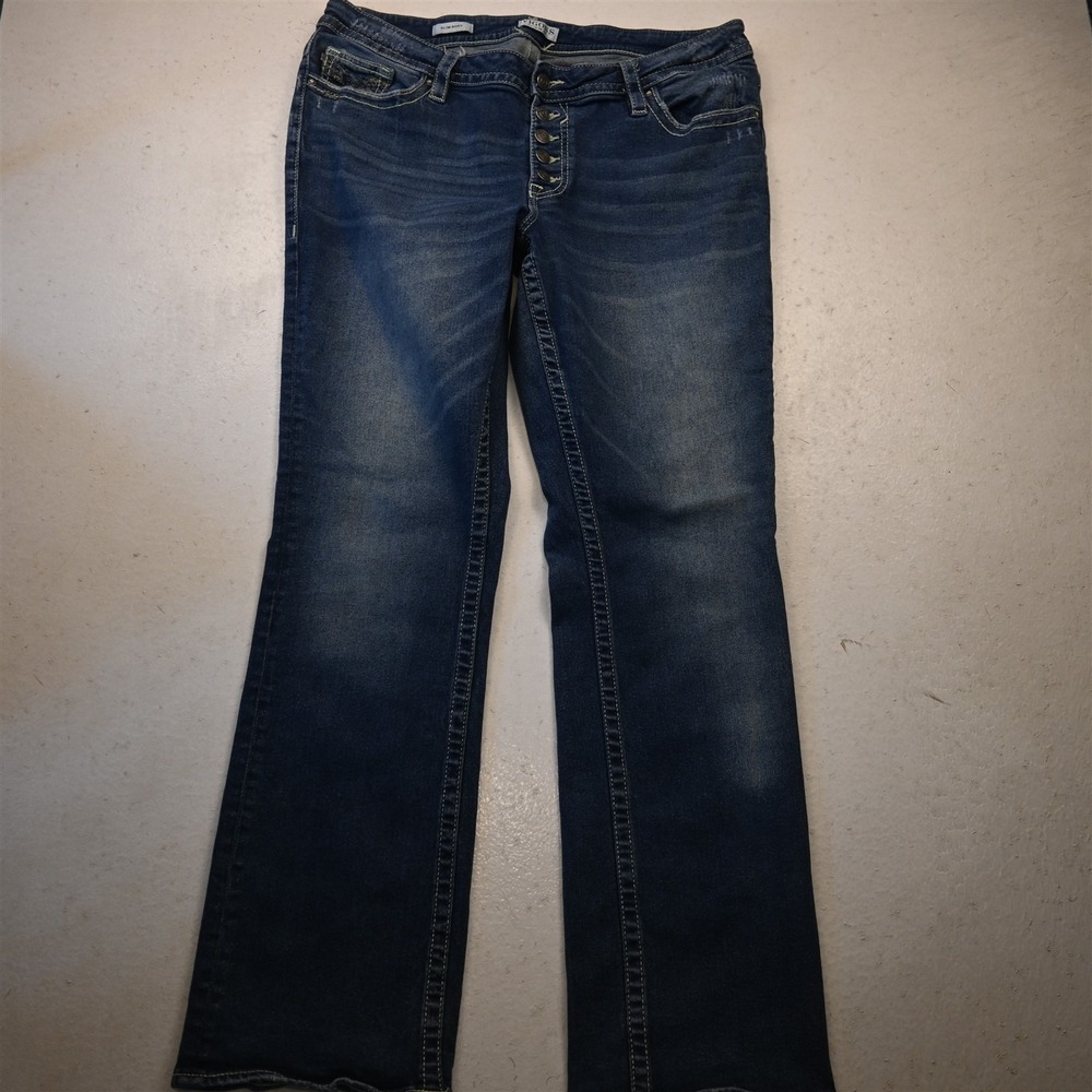 VIGOSS 18 High Rise Slim Bootcut Medium Stretch Denim Womens Jeans